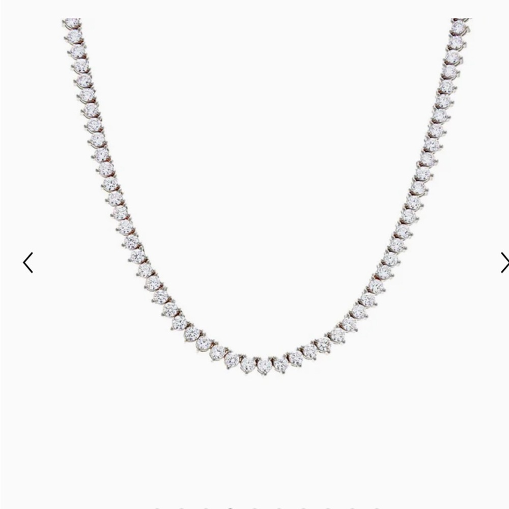 NEW never worn Three Prong Tennis Necklace - Silver / 3MM / 16IN